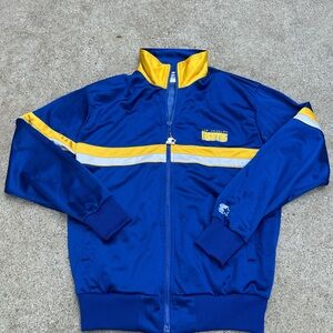 STARTER Blue and Yellow Varsity Bomber Jacket